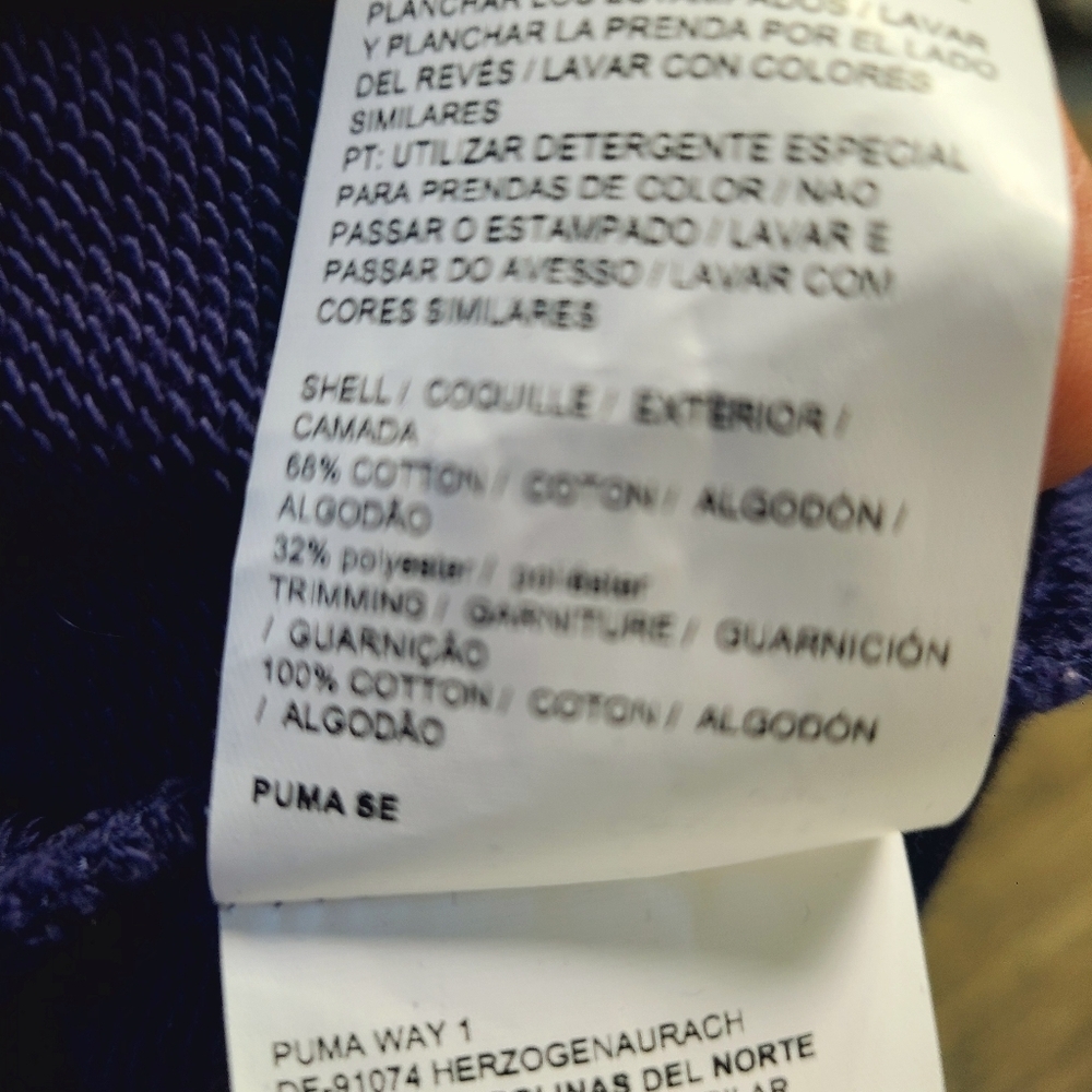 Puma Blue Hoodie Dress with White PUMA & Silver Sparkles, Size Medium - Picture 13 of 13